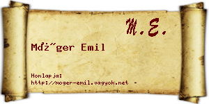 Móger Emil névjegykártya